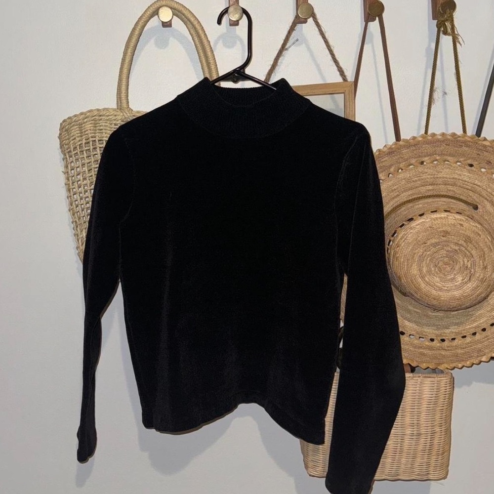 Black Velvet Mock Neck sweater